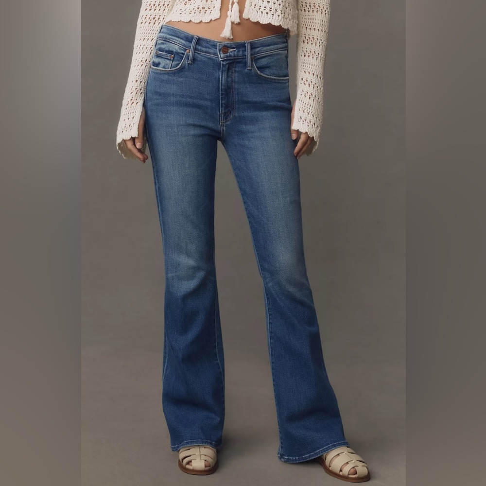 Mother The Weekender flare jeans in Love Bombs